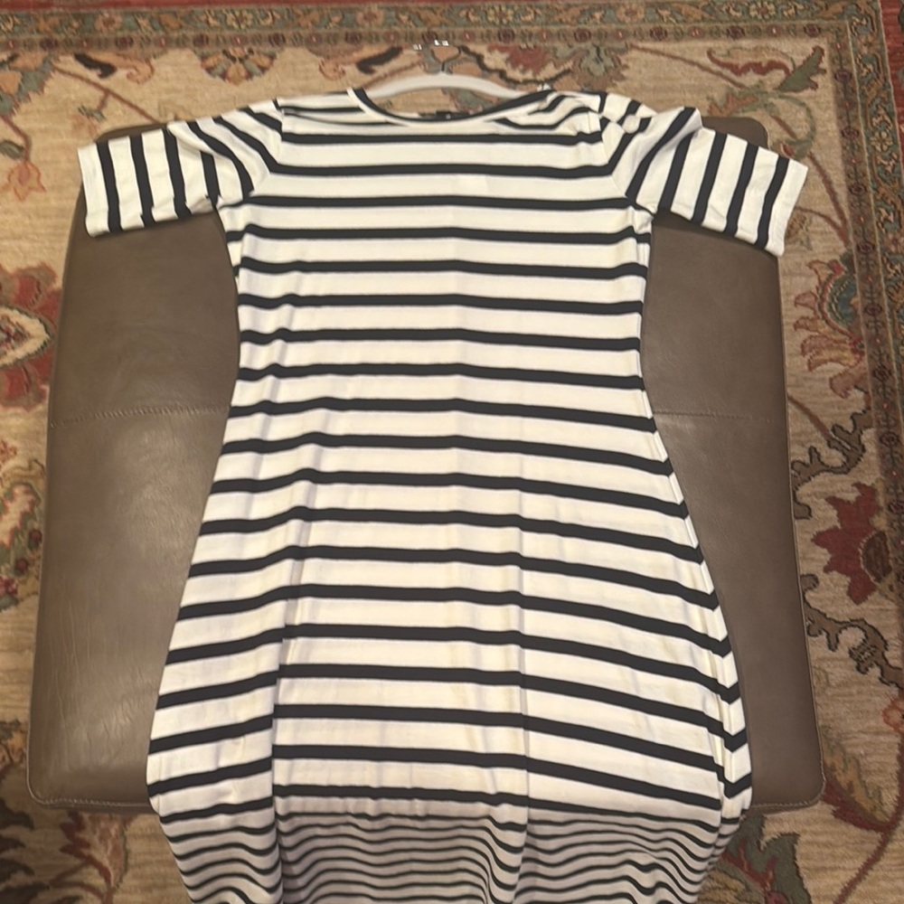 J. Crew Classic Navy and White Striped Tee